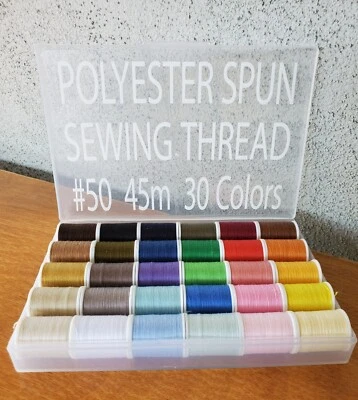 LEONIS 30 Color Handy Polyester Sewing Threads 45 m / 50 yds Each [ 93011 ] - Image 1 of 4