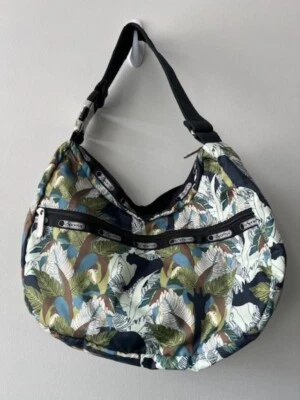 LESPORTSAC Jungle Cougar Animal Print Hobo Handbag Shoulder bag Black Green  - Image 1 of 4