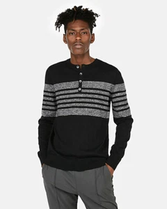 EXPRESS Herren Henley Pullover Baumwolle - Bild 1 von 2