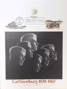 Carl Sandburg 1878-1967, H.E. Harris Print 1978, FDC #1731 Carl Sandburg 13c - Picture 1 of 5