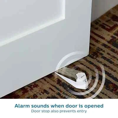 Philips Battery Operated Door Stop Alarm, 1209cB Sound Home, Hotel, Dorm Safety - Imagem 1 de 3