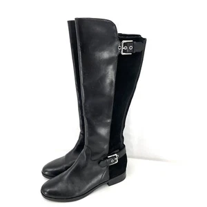 Marc Fisher Damsel Boots Size 7 Wide Black Medium Calf Tall Shaft Leather - Picture 1 of 11