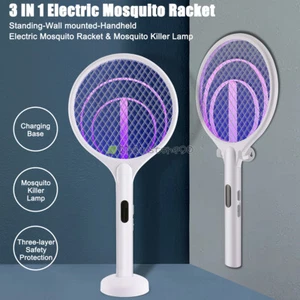 3-in-1 3000V Electric Mosquito Fly Swatter Zapper Racket Bug Insect Killer Lamp - Picture 1 of 14