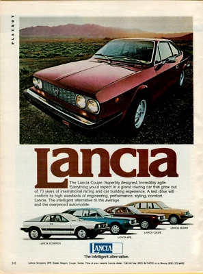 Lancia Scorpion 1977 HPE Estate Wagon cupé sedán foto puesta de sol anuncio impreso original Foto 1 de 2