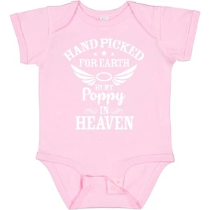 Inktastic Handpicked For Earth By My Poppy In Heaven With Angel Baby Bodysuit - Picture 1 of 12