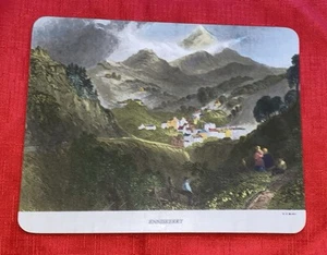 Vintage Irish Laminated Print Enniskerry by Artist W. H. Bartlett 7.5" x 9.5" - Picture 1 of 9