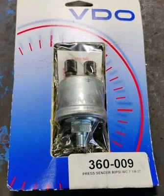 Unidad de envío de presión de aceite eléctrica NOS 360-009 VDO 1/8-27 80 psi / 7 psi Foto 1 de 2