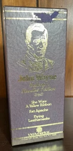 John Wayne Collector's Limited Edition Box Set Of 3 VHS Tapes Westerns - Picture 1 of 8