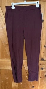 J. JILL Leinenmischung Stretch Knöchelhose Gummibund Schlupfhose burgund S - Bild 1 von 5