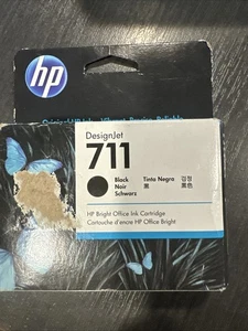 Oryginalny czarny wkład atramentowy HP 711 80-ml DesignJet CZ133A OEM ZAPIECZĘTOWANY 8/26 - Zdjęcie 1 z 3