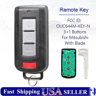 Replacement For 2008-2020 Mitsubishi Lancer Outlander Remote Key Fob 4 Buttons - Image 1 of 4