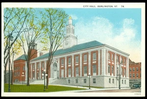 CITY HALL - BURLINGTON, VT POSTCARD - Picture 1 of 1