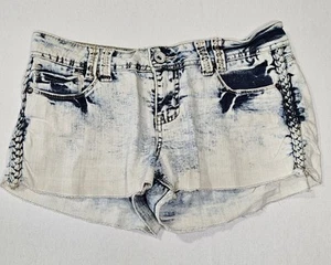 Pantalones Cortos Amatista Para Mujer 7 Azul Denim Gloria Ultra Desvanecido Dobladillo Crudo Mezcla de Algodón Flexible - Imagen 1 de 8