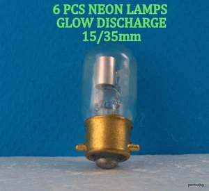 6 PIEZAS LÁMPARAS DE NEÓN BRILLO DESCARGA URSS MH-3 GRANDE 15/35mm ZÓCALO B15s/35 NIXIE - Imagen 1 de 9