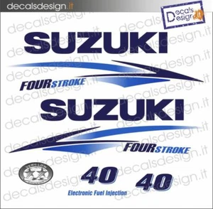 Adesivi motore marino fuoribordo Suzuki 40 four stroke 2010 barca stickers - Foto 1 di 1