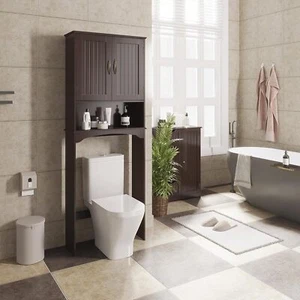 Over The WC Aufbewahrungsschrank 2-türig verstellbar Regal freistehend Toilettenregal - Bild 1 von 9