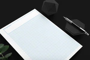 Block Millimeterpapier, Aufmassblock, DIN A4, 80 g/m2, mit Lineal - blau (22749) - Bild 1 von 6