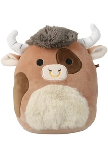 Squishmallows Shep die Highlandkuh 11’’ braun weiß gefleckter Stier Plüschtier Stofftier - Bild 1 von 4