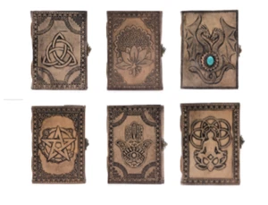 Leder Journal Buch Esoterik Notizbuch Antik Grau 200 Seiten Stichrand 17,5x12 - Bild 1 von 13