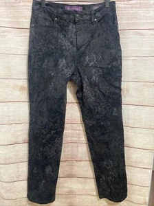 Gloria Vanderbilt Women's Size 6 Stencil Damask Straight Leg Amanda Jeans Black - Picture 1 of 8