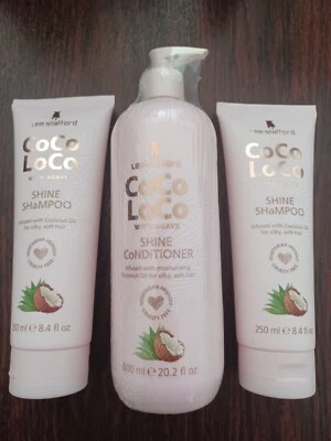 Lee Stafford Coco Loco Shine 2 Champú con Agave y 1 Acondicionador ¡Nuevo! Foto 1 de 2