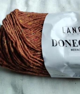 50g Lang Yarns Donegal, Fb. 167, rostbraun, Tweed, Strick, Wolle - Bild 1 von 4
