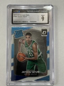 2017-18 Panini Donruss Optic - Rated Rookie #198 Jayson Tatum (RC) CGC 9 Mint - Picture 1 of 2