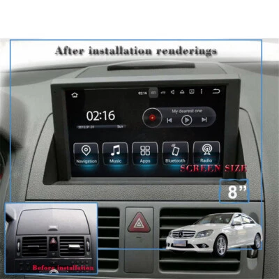 8"HD Car Radio for Benz C W204 2007-2011 GPS Navi SWC BT WiFi Mirrorlink Carplay - Image 1 of 4