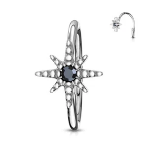 Stern Nasenring Nasen Piercing Hoop Ohr Helix Cartilage Sternschnuppe Zirkonia - Bild 1 von 4