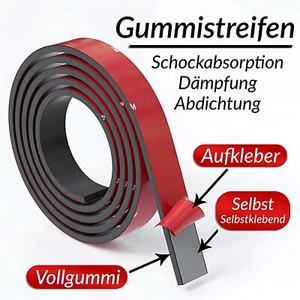 Gummistreifen Selbstklebend Dichtung Gummimatte Vollgumm Breit 10mm - 100mm - Bild 1 von 10