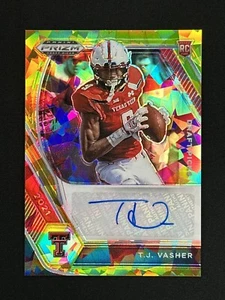 2021 Panini Prizm Draft Picks T.J. Vasher RC Auto Gold Ice Prizm  - Picture 1 of 2