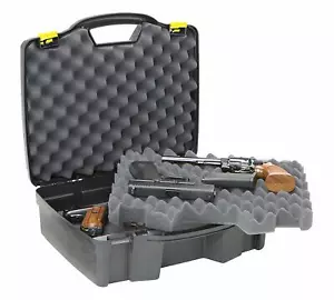 Gun Case Four Pistol XL Black Storage Hard Handgun Padded Lockable All Weather - Picture 1 of 4