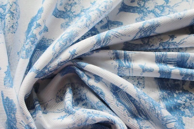 2,10m  Jersey 3,50€/m²  Doppelrippe weiß, blau reine Baumwolle PF3 - Bild 1 von 2