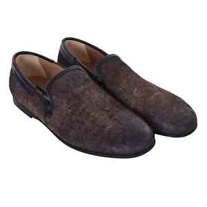 DOLCE & GABBANA Suede Loafer Shoes AMALFI Brown Black 08052