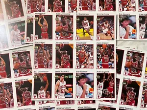 1991 NBA OSCO DRUG = UNGESCHNITTENE BLÄTTER CHICAGO BULLS = MICHAEL JORDAN X 7 BLÄTTER - Bild 1 von 11