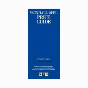 Original 80's Vauxhall-Opel UK Price List - Picture 1 of 2