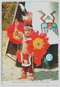 Jimmie Screamer Cherokee Indianer Junge Qualia Reservat North Carolina Postkarte - Bild 1 von 2