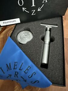 Timeless Aluminum Safety Razor ALSB45 .45mm Blade Gap And Stand