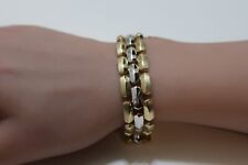 Sophisticated 14k Two-Tone Yellow Gold & White Gold Bracelet, 19 grams 