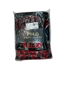 POLO RALPH LAUREN MENS PAJAMAS SET XL NEW nwT DRAWSTRING LONG SLEEVE BLACK RED - Picture 1 of 2