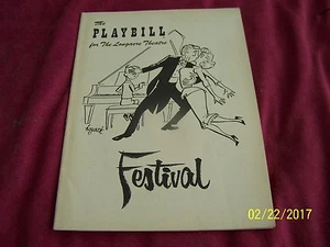 FESTIVAL (COMEDY) LONGACRE THEATER BROADWAY PLAYBILL JAN. 18, 1955 - Picture 1 of 4