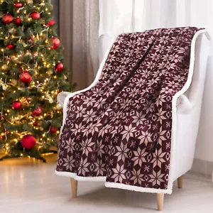 50" x 60" Sherpa Fleece Throw Blanket Soft Fluffy Cozy Microfiber Couch Throw - Picture 1 of 6