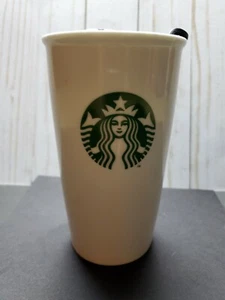 Starbucks 2013 12 oz. Vaso de cerámica de viaje blanco con logotipo de sirena verde - Nuevo sin caja - Imagen 1 de 6