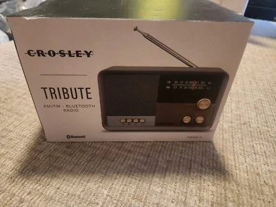 Vintage FACTORY SEAL Crosley CR3036D-CL Tribute Bluetooth AM/FM Radio - Charcoal - Image 1 of 4
