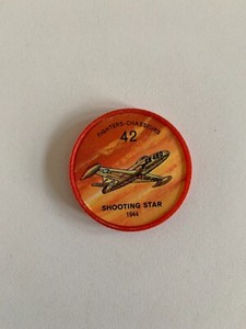 1962 Jell-O History of Aviation Coins #42 Shooting Star 1944, VINTAGE! (inv.1)