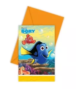 Pack Of 6 Finding Nemo Dory Party Invites Children's Disney Invitations Birthday - Picture 1 of 2