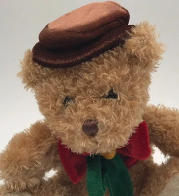 2015 Marrón Walmart Deseos de Navidad Peluche Oso de Peluche Terciopelo Sombrero Arco 6.5" Foto 1 de 4