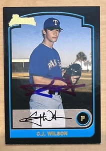 CJ Wilson Signed 2003 Bowman Baseball Rookie Card Autographed Auto Texas Rangers - Picture 1 of 1
