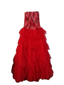 Precious Formals Long Red Strapless Prom, Ball Gown Size 6 - Bild 1 von 15
