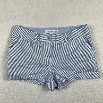Pantalones Cortos Southern Tide Para Mujer 2 Rayas Azules Seersucker Preppy Informales Playa Verano Foto 1 de 4